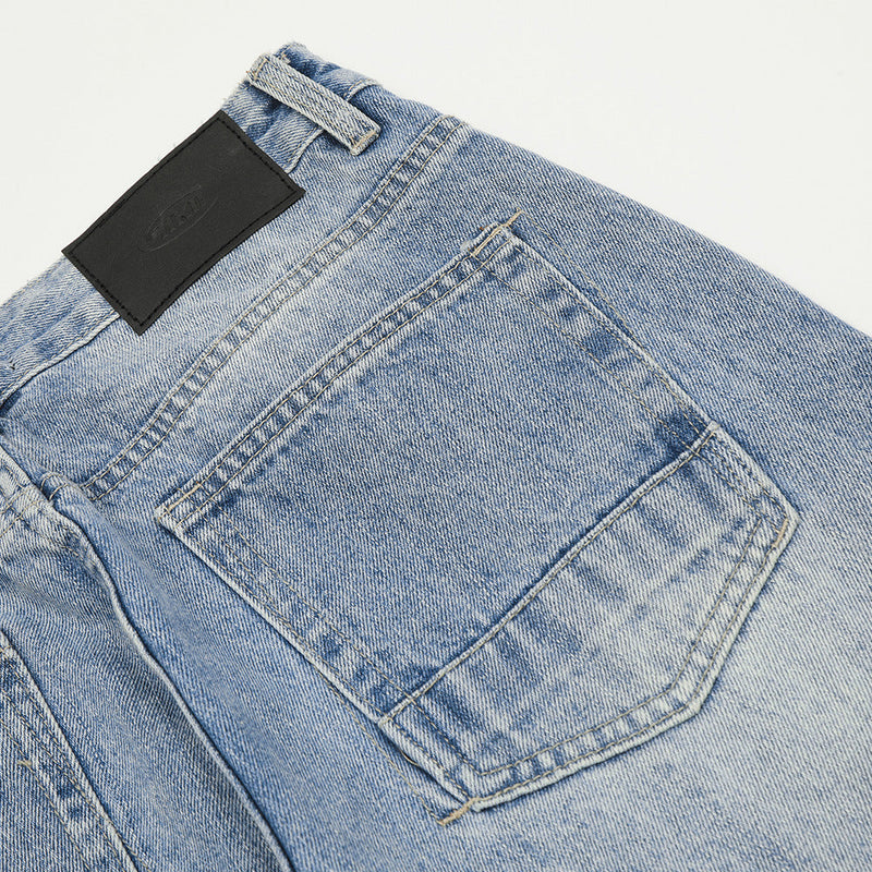 Vintage Wash Wide Leg Jeans - Retro Blue