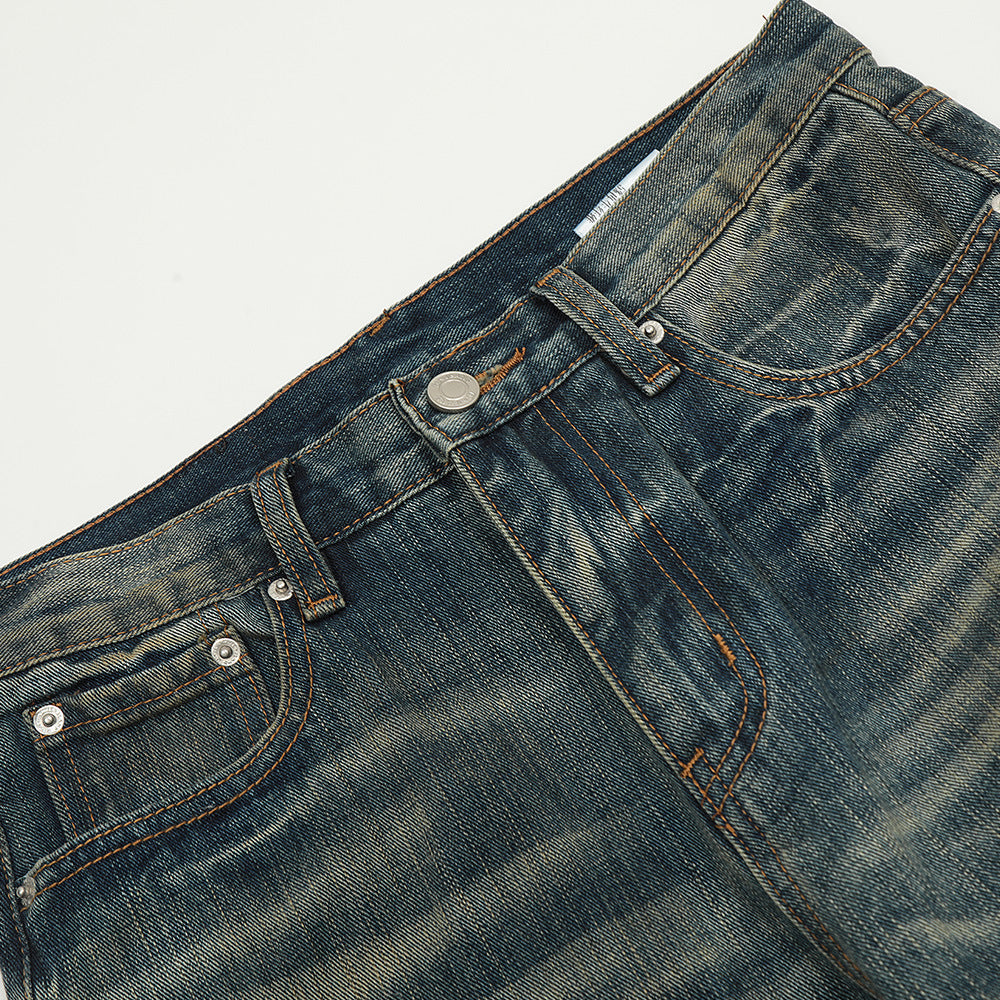 Vintage Washed Baggy Jeans in blue denim, showcasing a relaxed fit and timeless style