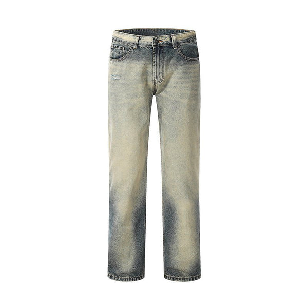 Faded blue denim jeans. — hover