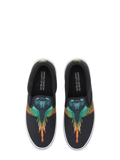 Vulcanized Slip-Ons with Bird Print