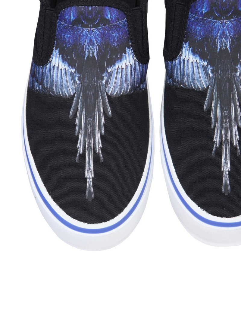 Vulcanized Slip-Ons with Bird Print