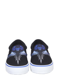 Vulcanized Slip-Ons with Bird Print