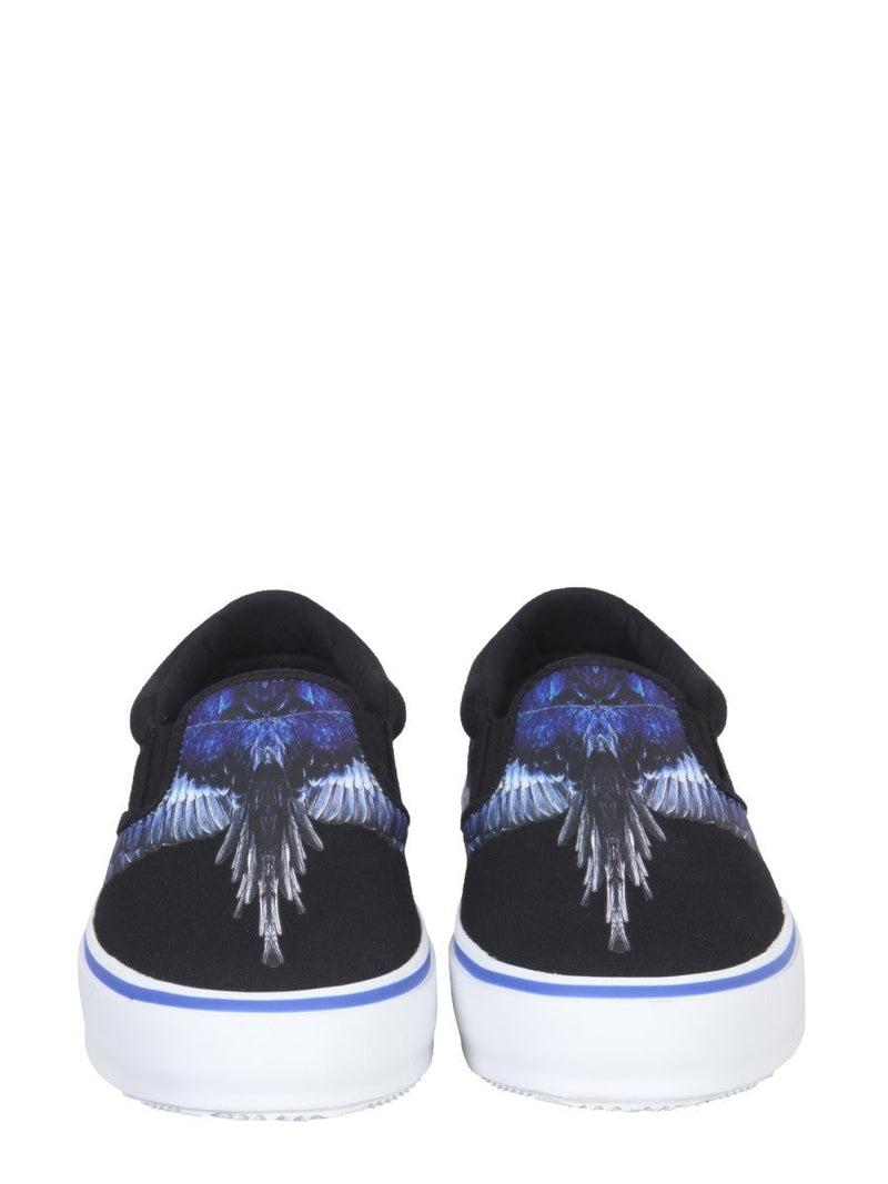 Vulcanized Slip-Ons with Bird Print