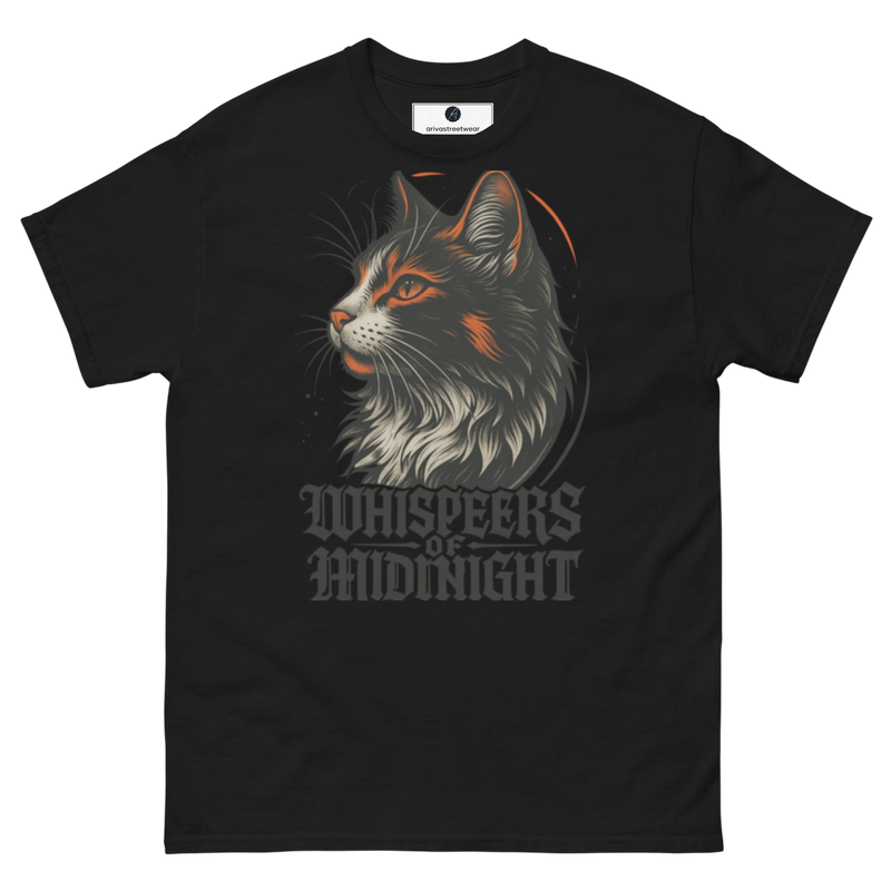 Whispers of Midnight Black Cat T-Shirt - Black