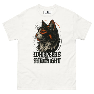 Whispers of Midnight Black Cat T-Shirt - White - S