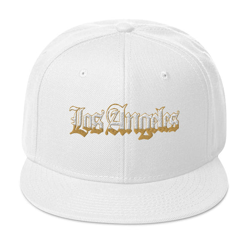 White Los Angeles Snapback Embroidery Hat - White / One size