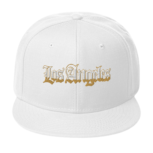 White Los Angeles Snapback Embroidery Hat - White / One size