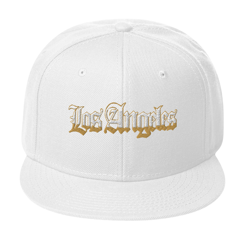 White Los Angeles Snapback Embroidery Hat
