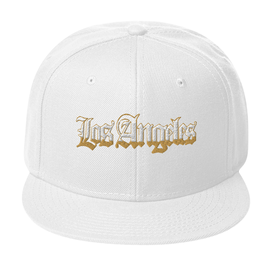 White Los Angeles Snapback Embroidery Hat