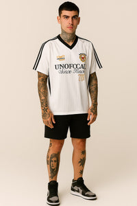 White Retro Soccer Jersey