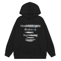 White Streetwear Graphic Hoodie - Black / M