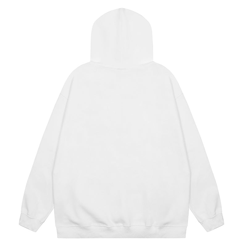 White Streetwear Graphic Hoodie