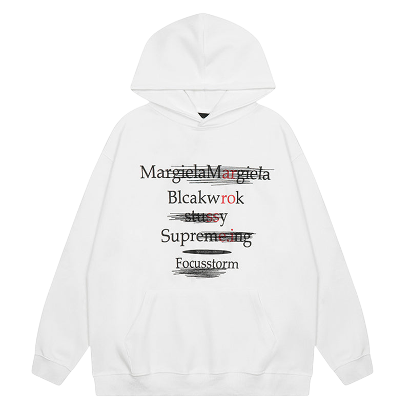 White Streetwear Graphic Hoodie - White / M