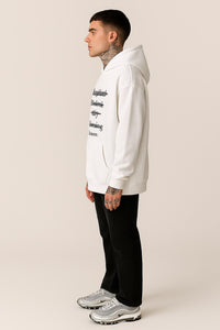 White Streetwear Graphic Hoodie