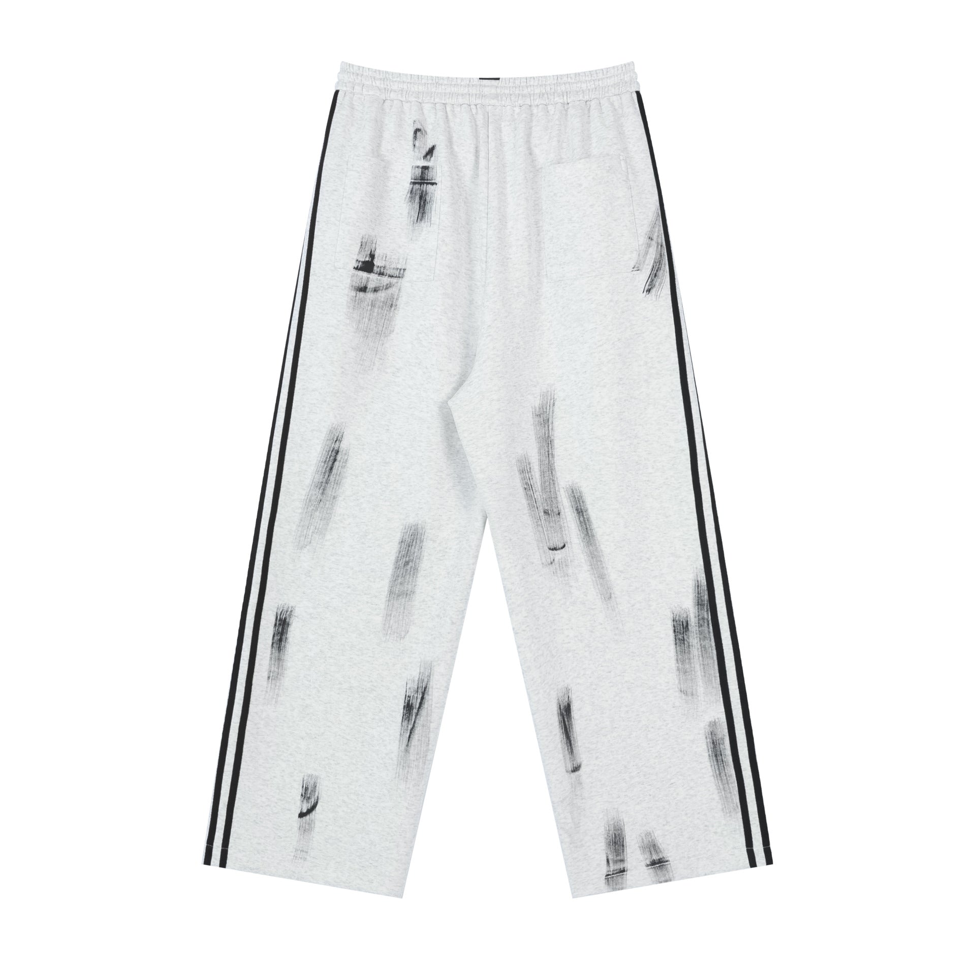 Wide-Leg Track Pants with Paint Brush Print