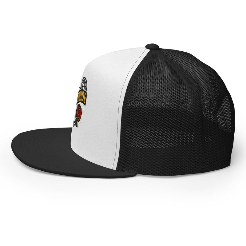 Worldwide Rose Trucker Mesh Hat - BLACK