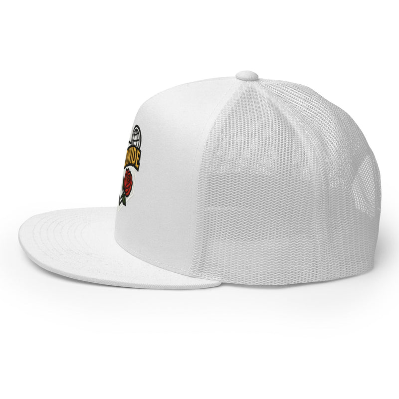 Worldwide Rose Trucker Mesh Hat - WHITE