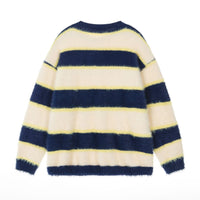 Y2K Fuzzy Striped Sweater